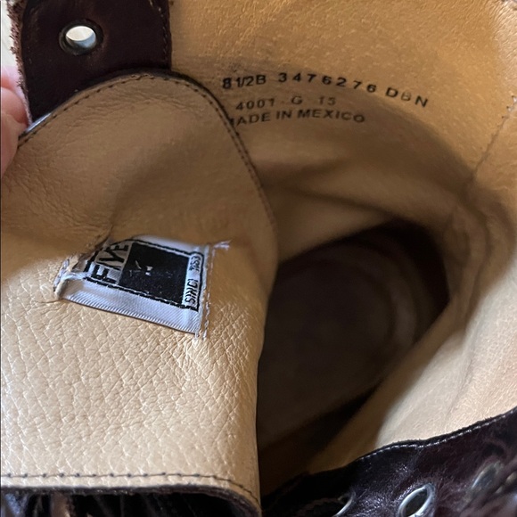 Frye Veronica Leather Lace-Up Boots in Dark Brown - Picture 4 of 4